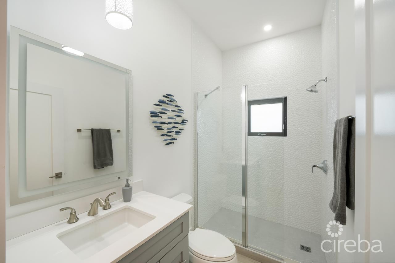 Downstairs bathroom has all you need with modern finishings and standing shower.